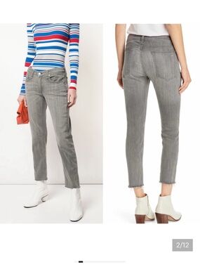 rag & bone Grey Cropped Straight-Leg Jeans 23